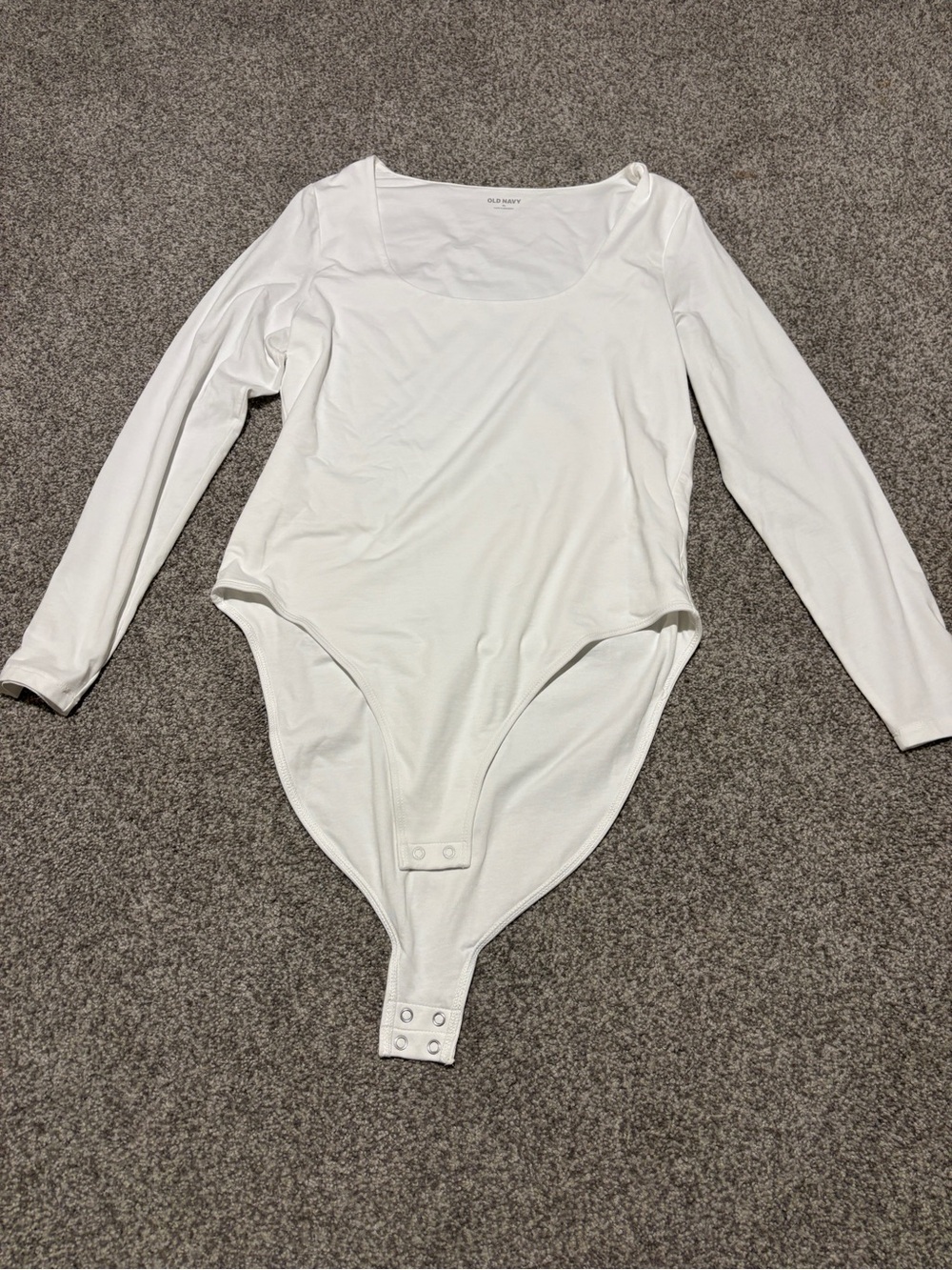 Old Navy White Long-Sleeve Women’s One-Piece Bodysuit (XL)
